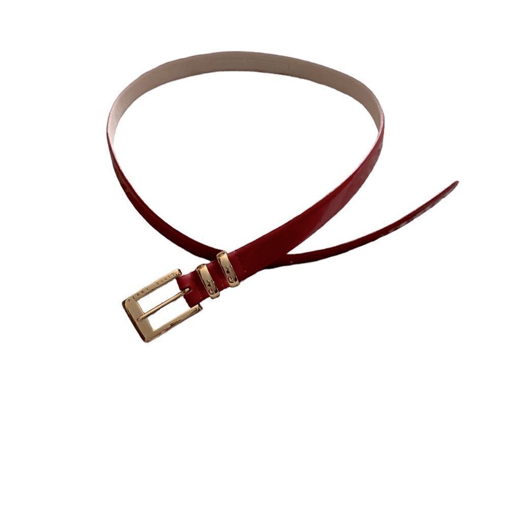 Perry Ellis Red & Gold Leather Belt Size XL